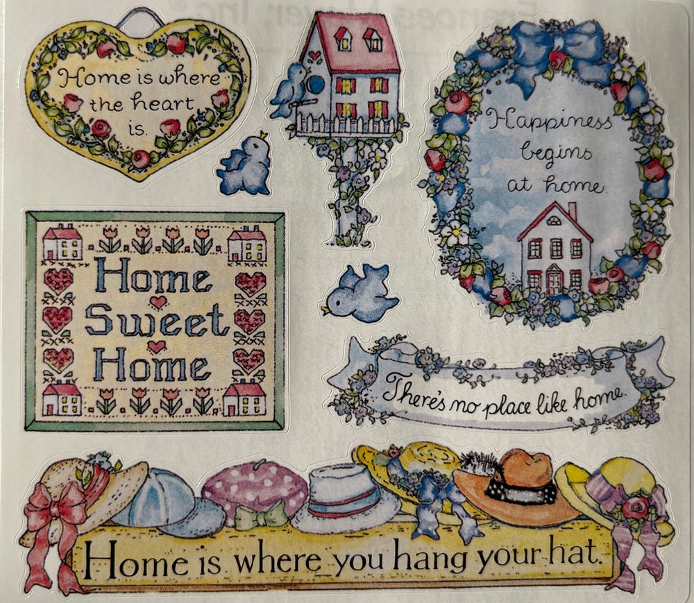 SWEET HOME Stickers(8pc)Frances Meyer•Household•Card Making •Family •Birdhouse•