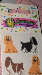 Vintage Sandylion stickers Fuzzy Dogs Cocker Spaniels New In Pack