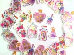 Set Of 48 Washi Magic Potion Gold Foil Stickers Scrapbooking Junk Journal