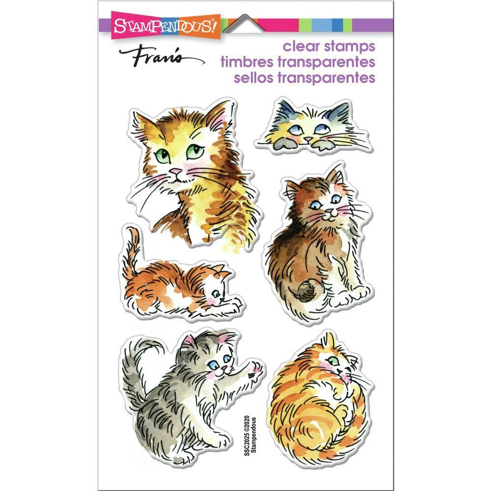 New STAMPENDOUS Clear cling rubber stamps CAT KITTY MISCHIEF
