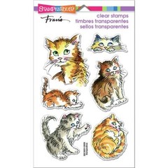New STAMPENDOUS Clear cling rubber stamps CAT KITTY MISCHIEF