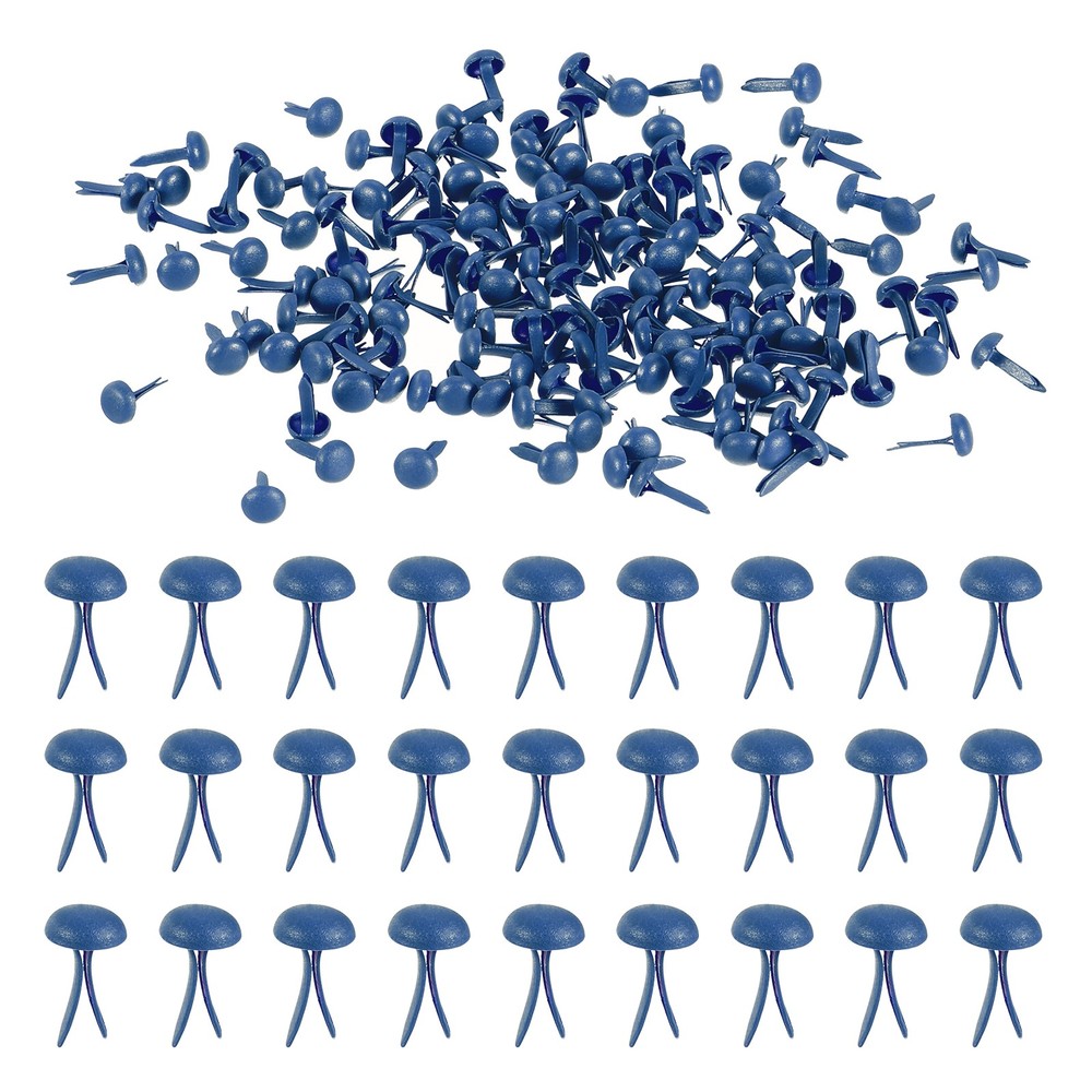 200 Pcs Paper Fasteners Mini Metal Fastener Dark Blue 0.3″x0.18″