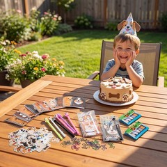 Dog Themed Stationery Set, 258 Pcs, Party Favors, Mini Notebooks, Pens