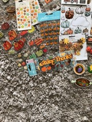 Lot of 30+ Fall Theme Embellishments – Paper Craft, Scrapbooking, Journaling