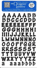 ALPHABET Black Dot Letters 3/8″ Upper Lower Case Numbers Deja Views Stickers