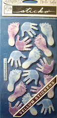Baby Boy Handprint Footprint Print Sticko Vellum Stickers