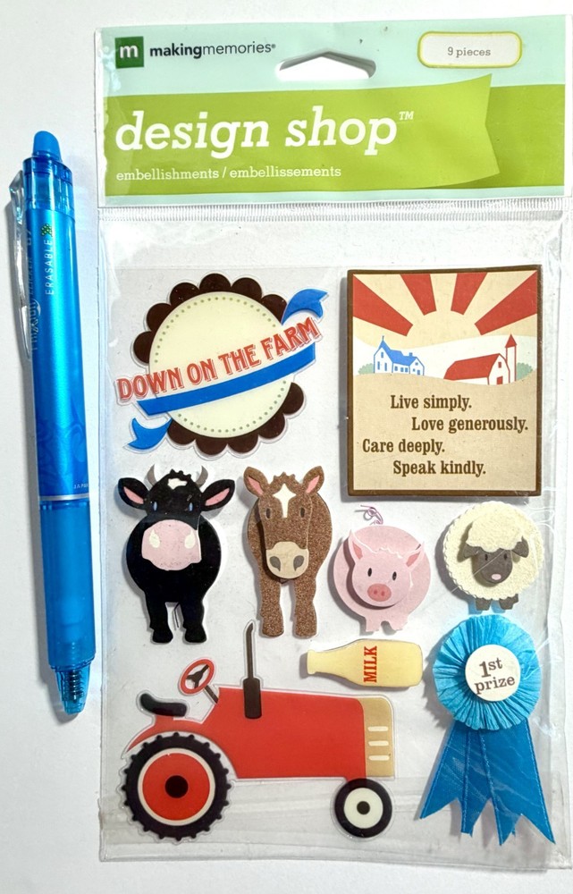 On the Farm Stickers Scrapbooking Card Journal Planner Making Memories