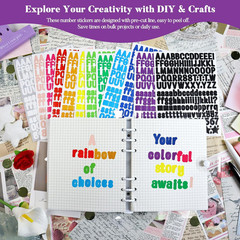 3504 PCS Multicolor Small Alphabet Number Stickers, 24 Sheets 0.5 Inch Self-Adhe