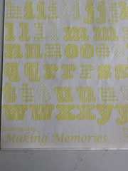 Making Memories Large Pattern PastelYellow Upper/Lower Case ABC/123 Scrapbooking