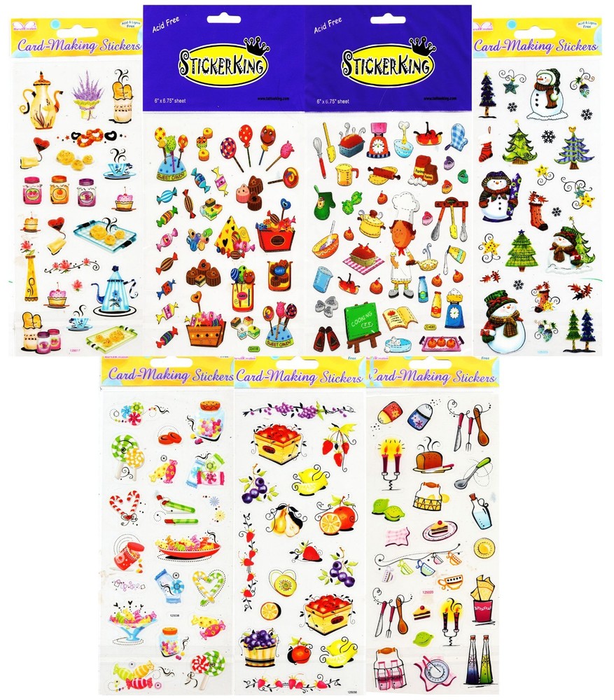 ~NEW~GROUP OF SEVEN~STICKER KING AND BEST CREATION CARD-MAKING STICKER SETS~
