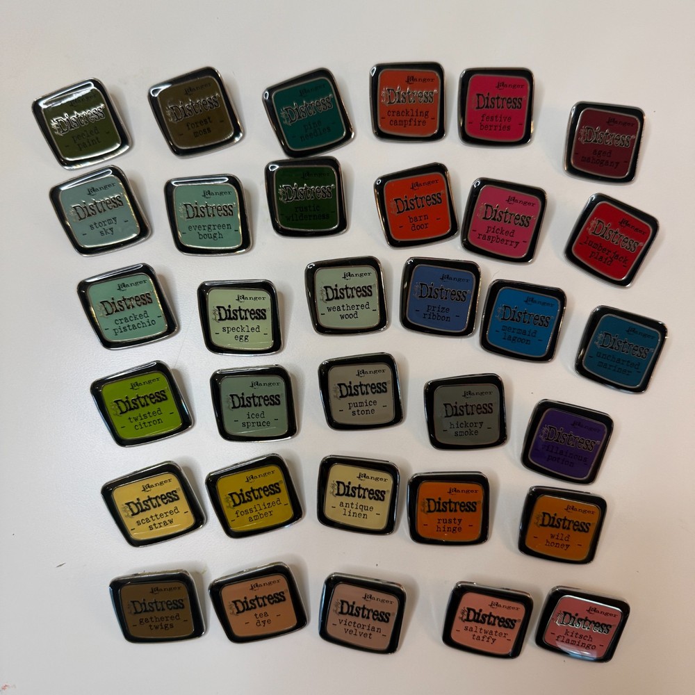 Lot of Tim Holtz Ranger Ink Enamel Pins – 33!