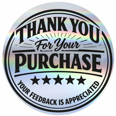 Thank You for Your Purchase Stickers 2″ Round – Feedback Appreciated Packaging