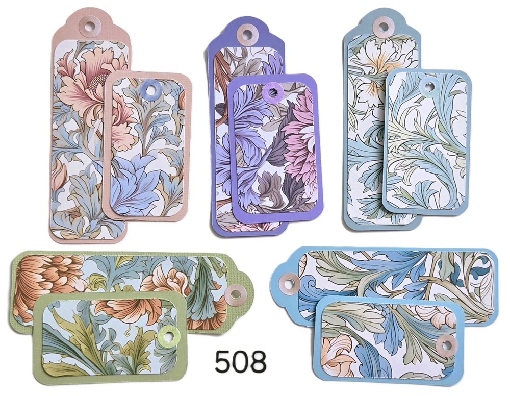 William Morris Inspired Tall Tags – Junk Journals Planners Scrapbooks Ephemera