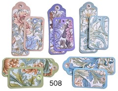 William Morris Inspired Tall Tags – Junk Journals Planners Scrapbooks Ephemera