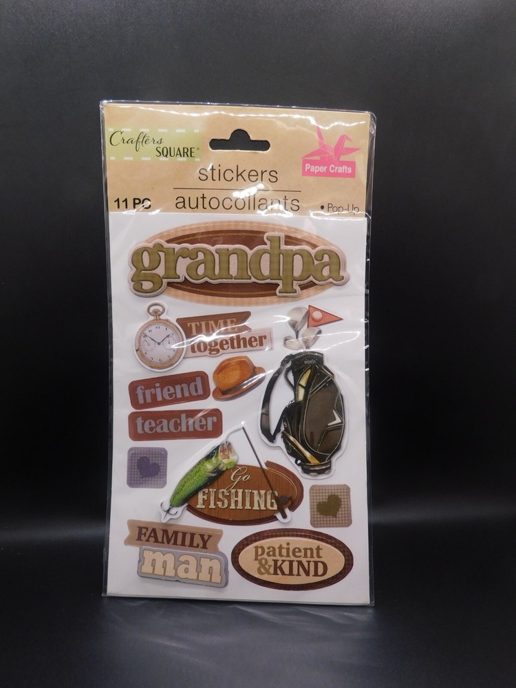 Crafters square pop up Grandpa stickers 11pc