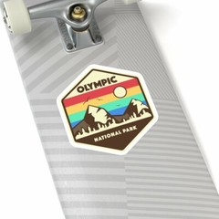 Olympic National Park Retro Sticker, National Park Sticker, National Park Gift,