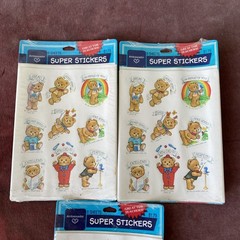 Hallmark Ambassador Vintage 80s Teddy Bear Stickers Lot of 3 Encouragement