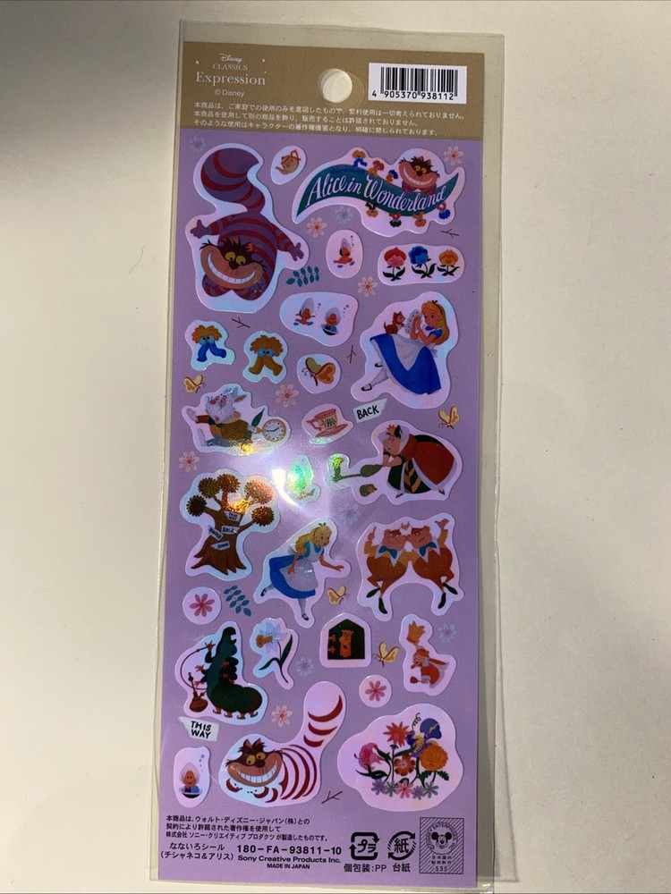 Vintage ALICE IN WONDERLAND Sticker Sheet RARE