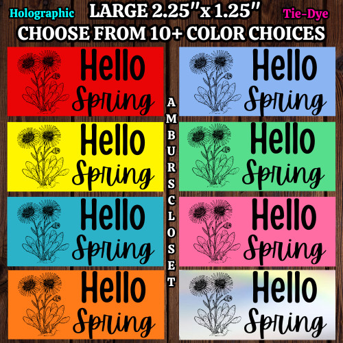 50 HELLO SPRING STICKERS 2.25″ ENVELOPE LABELS SEALS FLOWERS SCRATCH RESISTANT