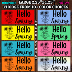 50 HELLO SPRING STICKERS 2.25″ ENVELOPE LABELS SEALS FLOWERS SCRATCH RESISTANT