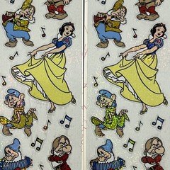 2 Packs Disney Snow White and the 7 Dwarfs Stickers Foil Shimmer Sandylion NIP
