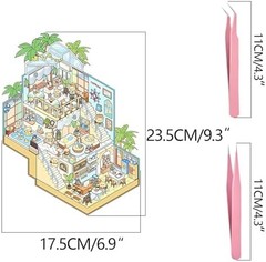 4 Sets Big DIY 3D Sticker Scene Isometric Miniature Room Stickers Book for Kids