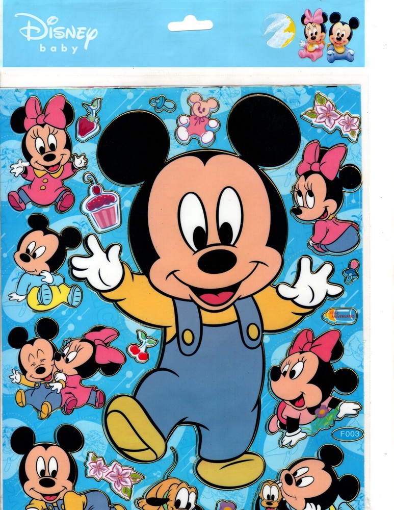 New & Sealed – Disney Baby Mickey Minnie Mouse Pluto Puppy – 1 Sheet F003