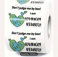 Recycle Packaging Stickers Lovingly Recycled Packaging Labels 500 Stickers US ♻️