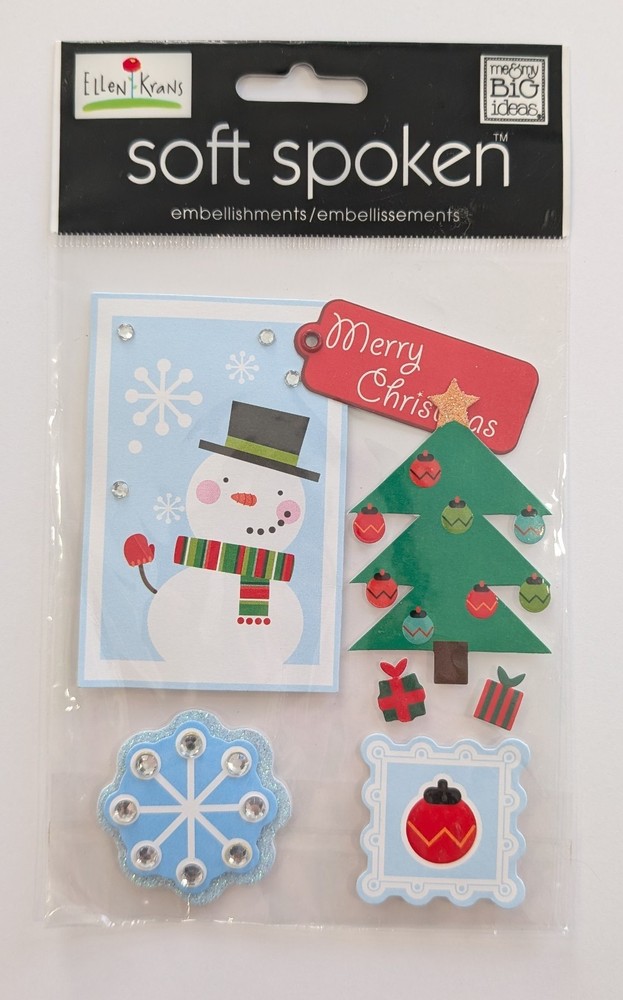 Merry Christmas Snowman Snowflake Tree Scrapbooking Stickers By Soft Spoken