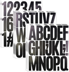 8 Sheets Letter Number Stickers, 3 Inch Vinyl Alphabet Stickers, 174 Pieces Self