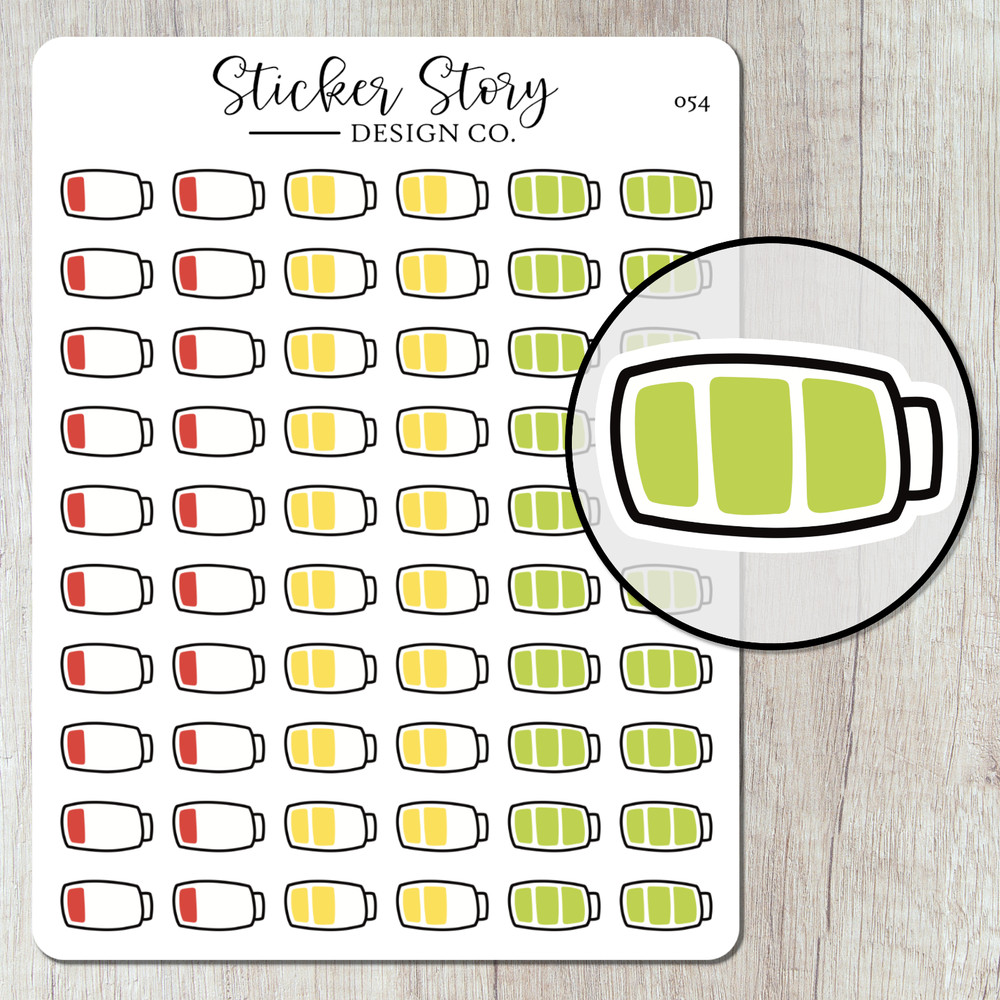 Energy Battery Tracker Stickers