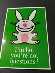 Happy Bunny Sticker Jim Benton Cute Funny Humor Vending Machine Sticker