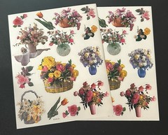 American Greeting Cards FLOWER ARRANGEMENT Stickers 2 Sheets FLOWERS