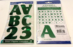 Alphabet & Number 2″ Metallic Green Color, A to Z – 0 to 9 Made of Premium Paper