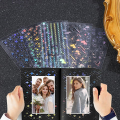 36 Sheets Holographic Deco Stickers Shiny Tiny Stickers Self Adhesive Clear Glit