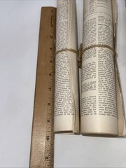 Lot of 7 Decorative Tied Rolled Paper Scrolls Made of Vintage Book Signatures