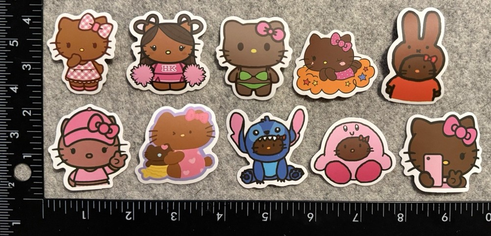 Lot of 10 Assorted Sanrio Brown Hello Kitty Stickers