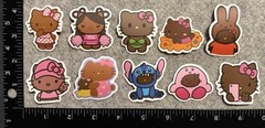 Lot of 10 Assorted Sanrio Brown Hello Kitty Stickers