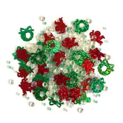 Buttons Galore Sparkletz CHRISTMAS SET Sparkling Sequin Jewels Embellishment Mix