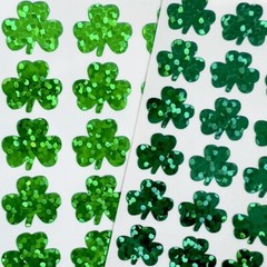Holographic Sparkle Shamrock/Clover Stickers! – Choose a Color & Size