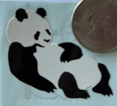 BLACK & WHITE PANDA BEAR Stickers (2pc)Mrs.Grossman’s•Chinese•Giant•Red •Bamboo