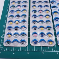 NOS Vintage 4 sheets 1980s Puffy Googly Eyes Stickers various sizes colors Set2