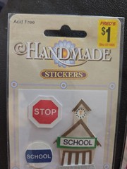 Vintage School Bus 3D Sticker Scrapbook Lot 6pc Freds MAMBI Paper House Kit