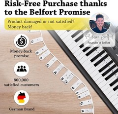 Removable 88-Key Silicone Piano Stickers for Beginners, Reusable, Gift Box