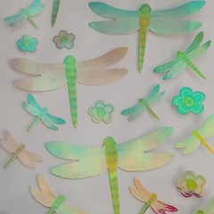 Vintage Stickopotamus Binder Stickers Reflective Foil Dragonflies