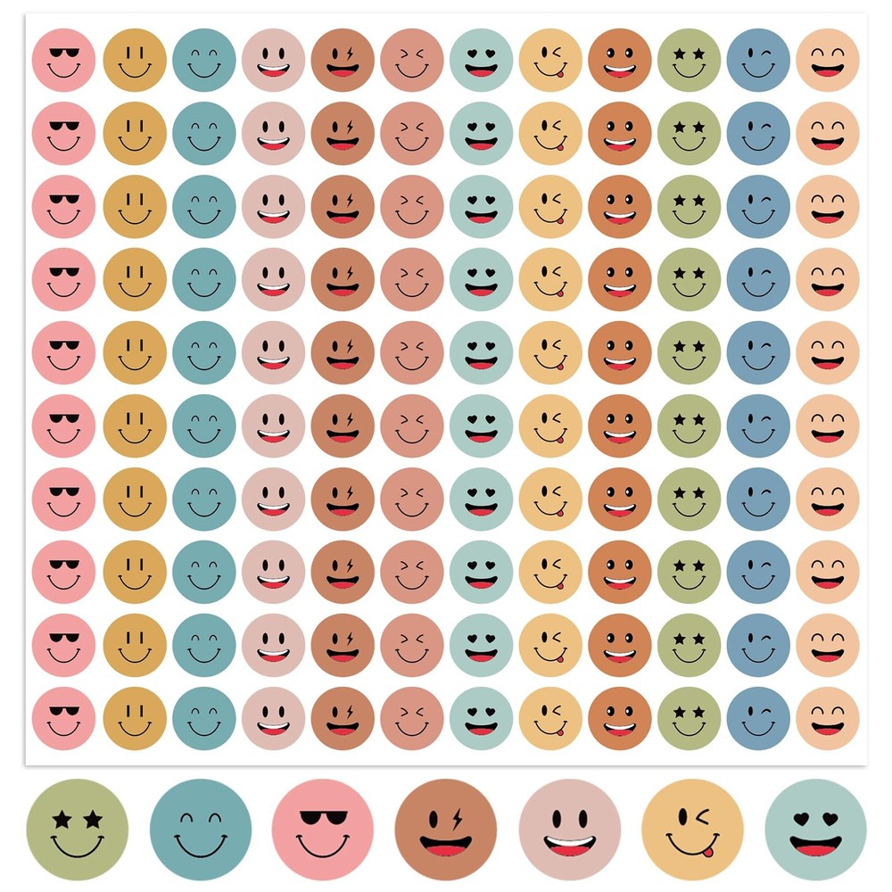 7200Pcs Happy Smile Face Stickers, Boho Mini Smiley Face Stickers Classroom T…