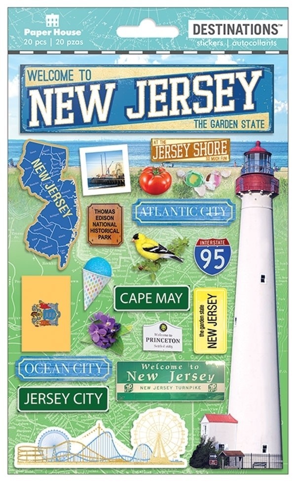 Crafts Stickers Dimensional New Jersey Light House Shore Ocean City Atlantic