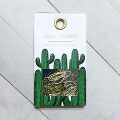 Alice Scott Cactus Paper Clips 15 Gold Designer Fashion Planner Accessory