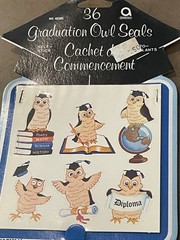 Vintage Graduation Owls Cute Birds Stickers 36 Stickers NIP NOS