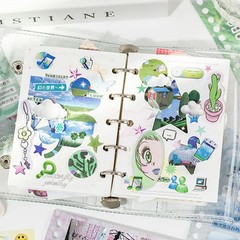 30 Sheets Japanese Decals Sticker Book | Glossy & Matte Finishes for Journals, S